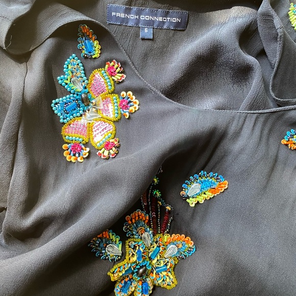French Connection beaded silk dress - Picture 6 of 7
